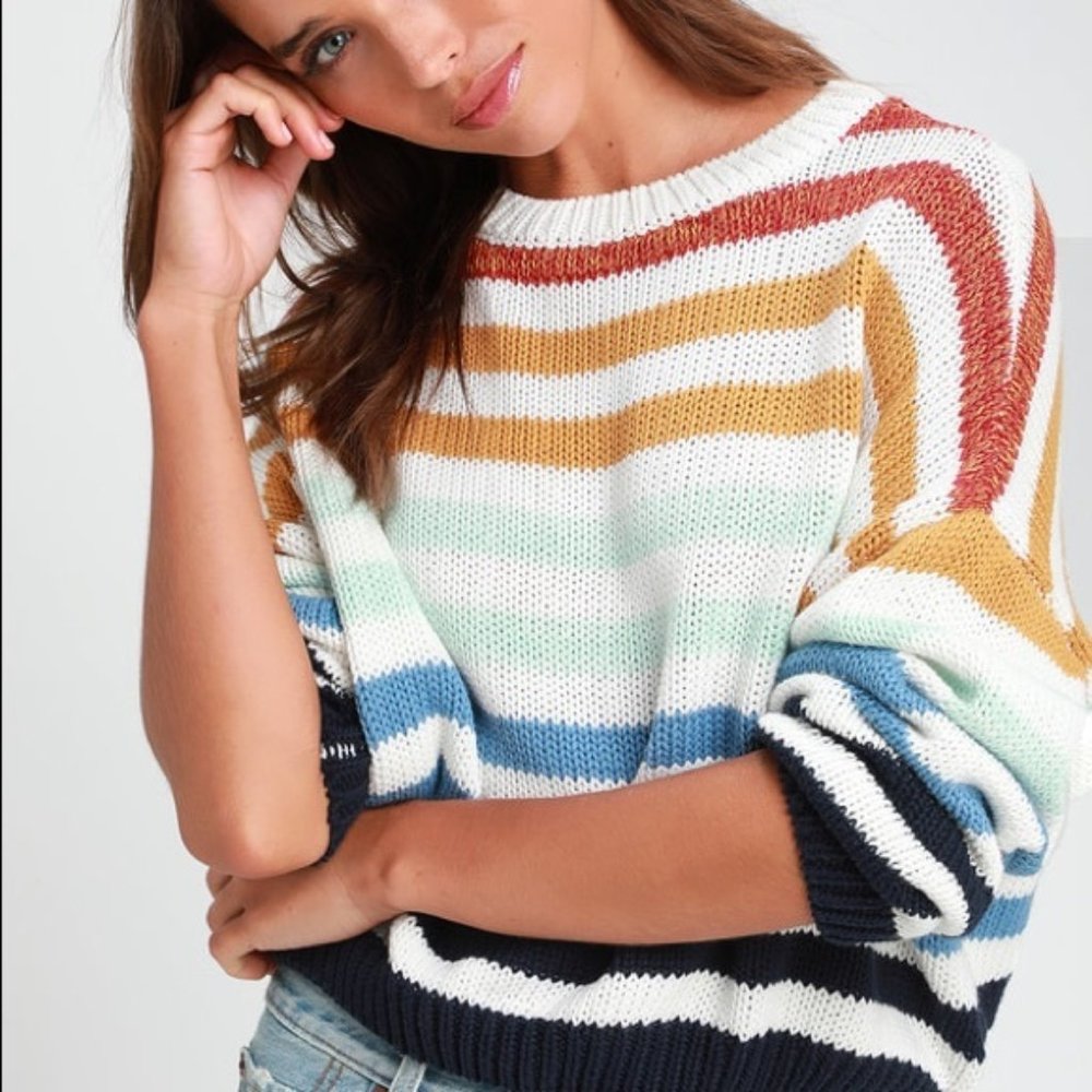 NEW Francesca's Rainbow Sweater